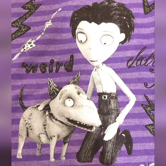 β¨οΈLAST ONEβ¨οΈ Tim Burton Frankenweenie Girl's Short Sleeved Tee NWT Size XL(14) - Picture 3 of 5